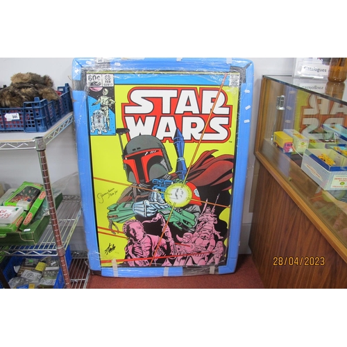 342 - A Large High Quality Printed Star Wars #68, with signatures by Stan Lee and Jeremy Bullock, with cer... 