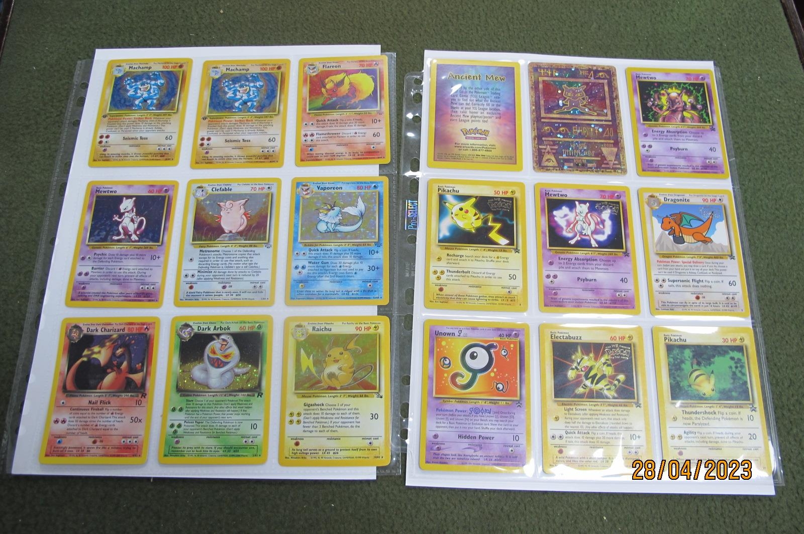  Pokemon Movie Promo Card Set of 4 Electabuzz, Dragonite,  Pikachu, and Mewtwo : Toys & Games