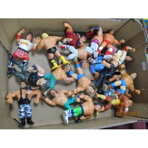 667 - Eighteen Circa 1990's Hasbro WWF Wrestling Plastic Action Figures, to include Hulk Hogan, Boss Man, ... 