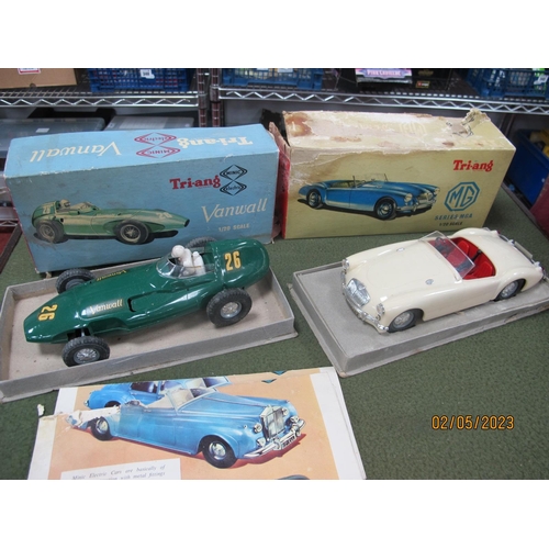 670 - Two Boxed Tri-ang Minic Electric 1:20th Scale Battery Operated Plastic Model Cars, #003 MG series MG... 