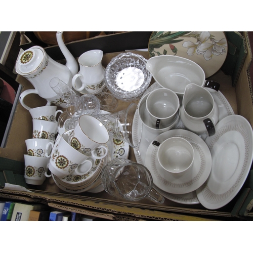 1064 - Doulton 'Morning Star' Table China, Grafton 'Sunburst' Coffee Ware, glass ware:- One Box