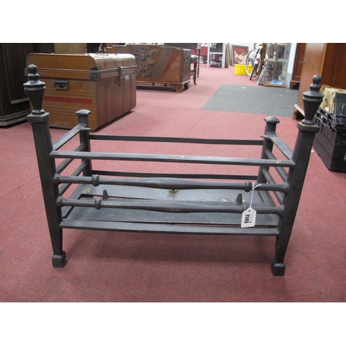 1145 - A Cast Ion Fire Surround, with knops to horizontal bars, 56cm wide.