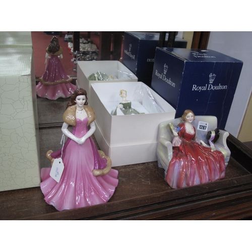 1287 - Coalport Figurine 'Sophie' by Caroline Dodd; Doulton 'Fair Lady and 'Sweet and Twenty', all boxed. (... 