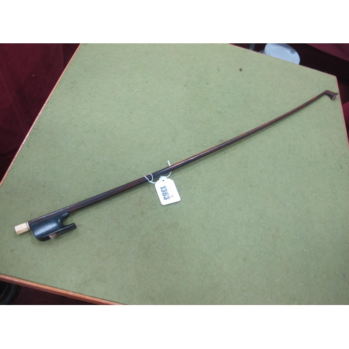 1363 - An Open Trench Cello Bow, with bone finial by Frog, 71cm long.