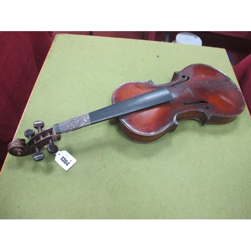 1364 - A German Violin, , with one piece back, finger board loose, 354mm length of back.