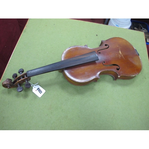 1368 - Violin 1/2 Size Two Piece Back, with label Copie De Antonius Stradiyarius Cremonensis Faciebat Anno ... 