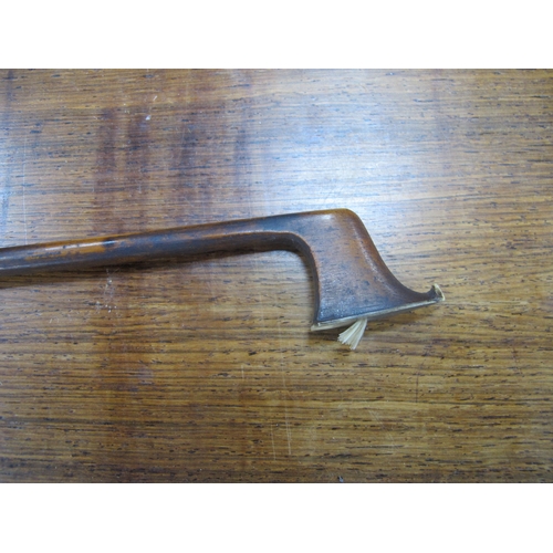 1363 - An Open Trench Cello Bow, with bone finial by Frog, 71cm long.