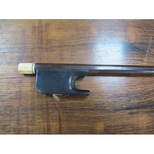 1363 - An Open Trench Cello Bow, with bone finial by Frog, 71cm long.