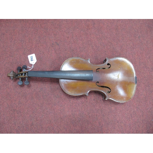 1368 - Violin 1/2 Size Two Piece Back, with label Copie De Antonius Stradiyarius Cremonensis Faciebat Anno ... 