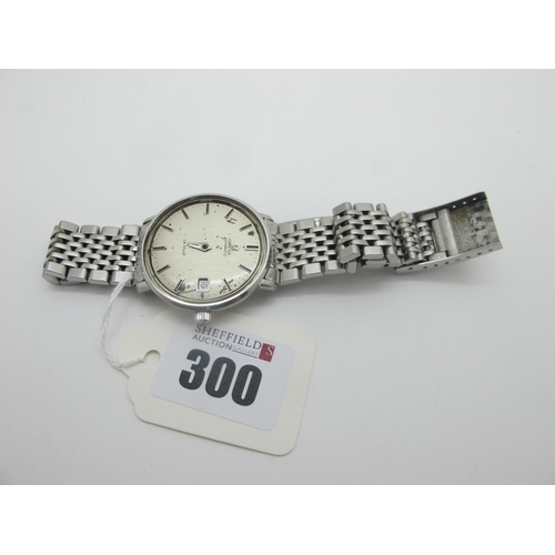 300 - Omega; A De Ville Automatic Gent's Wristwatch, the signed dial with line markers and date aperture (... 