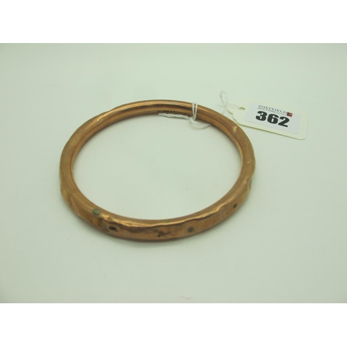 362 - A 9ct Rose Gold Bangle, (dents / damage) (13grams).