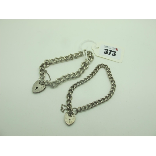 373 - A Curb Link Bracelet, to a hallmarked silver padlock style clasp; together with another bracelet sim... 