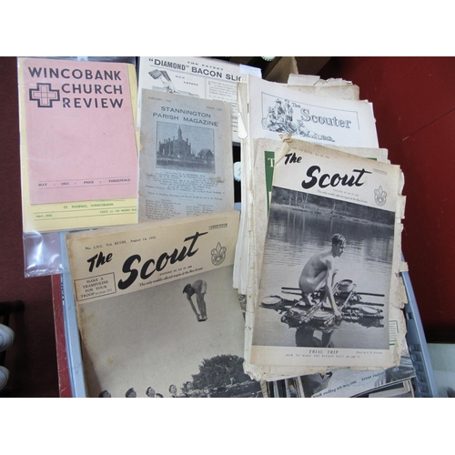 1021 - A Large Quantity of 'The Scout' Magazine, some dating back to mid XX Century; also three parish maga... 
