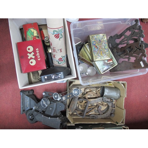 1038 - A Large Quantity of Miscellaneous Collectable Items, including a Pathescope projector, tins, metalwa... 