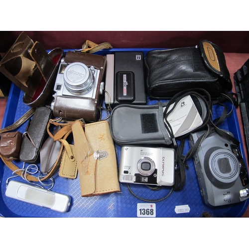 1368 - Cameras - Canter Beauty, Canon, Pentax, Espio 160, Olympus, Minox, etc:- One Tray.