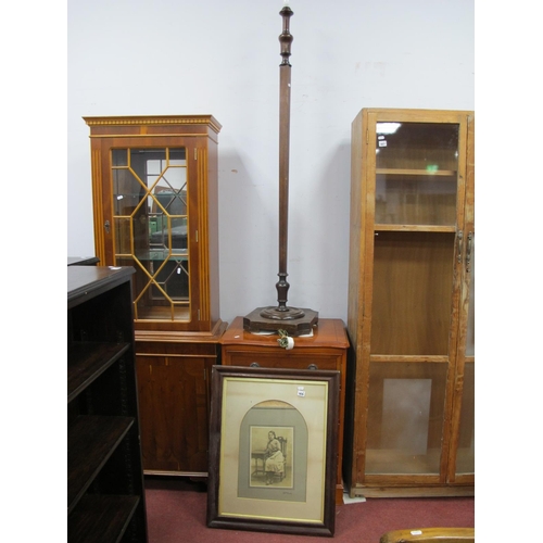 1476 - An Edwardian Mahogany Standard Lamp; plus a Victorian picture frame. (2)