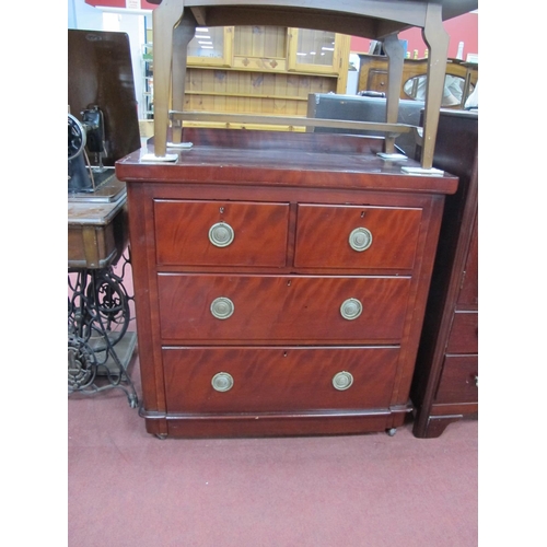 1489 - A XIX Century Stained Mahogany Chest of Drawers, with a low back two short drawers two long drawers ... 