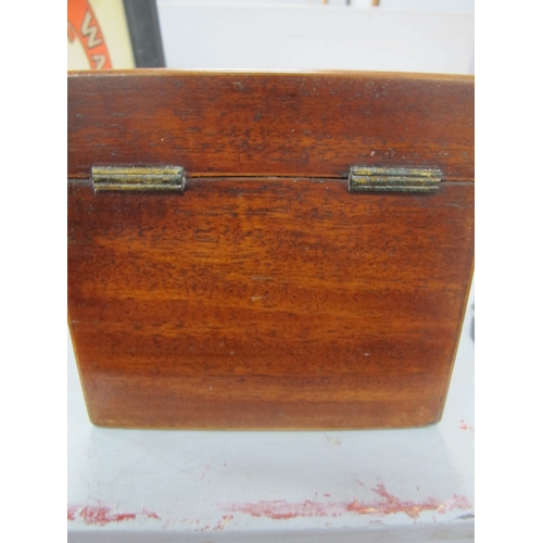 1385 - An Early XX Century Walnut Cutlery Case, with maroon velvet lined interior. A XIX Century tea caddy ... 