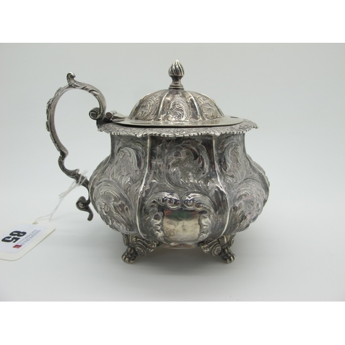 85 - A Georgian Hallmarked Silver Lidded Mustard, John Edward Terrey & Co, London 1834, of circular balus... 