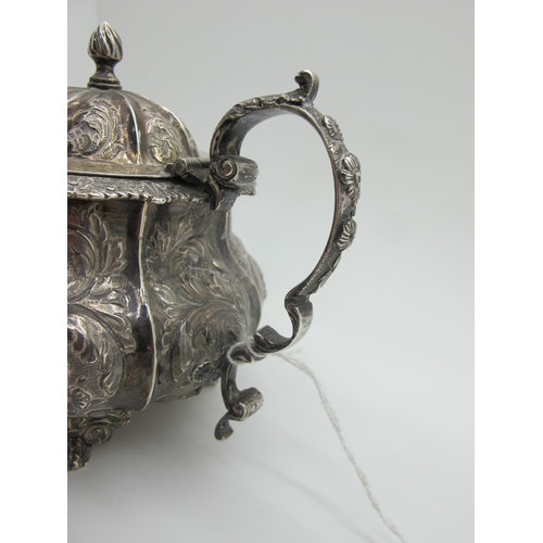 85 - A Georgian Hallmarked Silver Lidded Mustard, John Edward Terrey & Co, London 1834, of circular balus... 