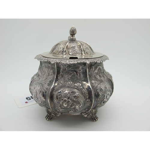 85 - A Georgian Hallmarked Silver Lidded Mustard, John Edward Terrey & Co, London 1834, of circular balus... 