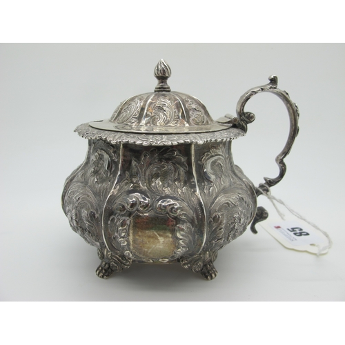 85 - A Georgian Hallmarked Silver Lidded Mustard, John Edward Terrey & Co, London 1834, of circular balus... 