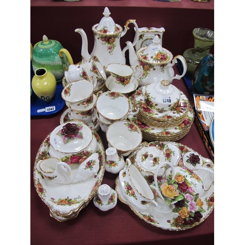 1240 - Royal Albert 'Old Country Roses' Tea-Coffee Service,to inlude teapot, coffee pot, cups, saucers, cak... 