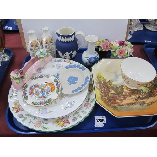 1246 - Hammersley 1953 Coronation Dish, Wedgwood, Minton Haddon Hall, Dudson, Copenhagen, Doulton other cer... 