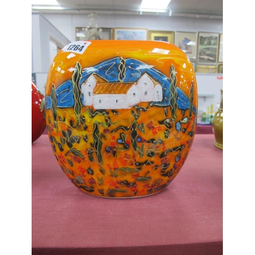 1264 - An Anita Harris 'Tuscany' Large Purse Vase, gold signed, 19cm high.