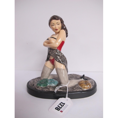 1278 - A Peggy Davies Erotic Figurine 'Phoebe', an artists original colourway 1/1 by Victorian Bourne, 16cm... 