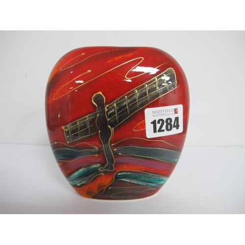 1284 - An Anita Harris 'Angel of the North' Purse Vase, gold signed, 12cm high.