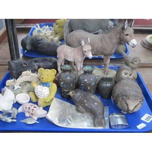 1299 - Poole Animals, Border Fine Arts 'Horses', Linnett & Moss sheep group, etc:- One Tray.