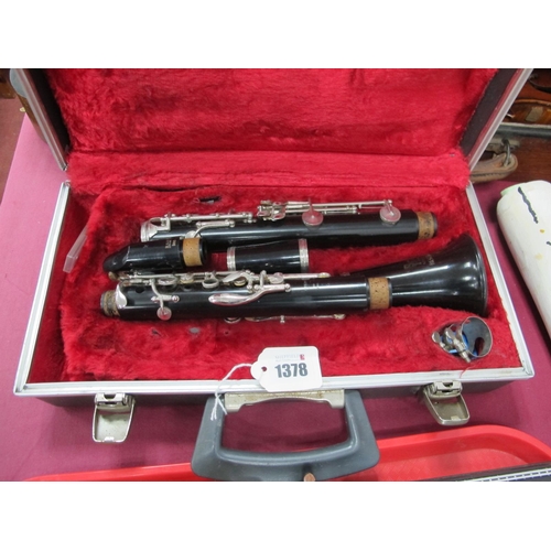 1378 - Boosey & Hawkes Regent Ebonized Clarinet, with nickel mounts, five sectional, with accessories, in c... 