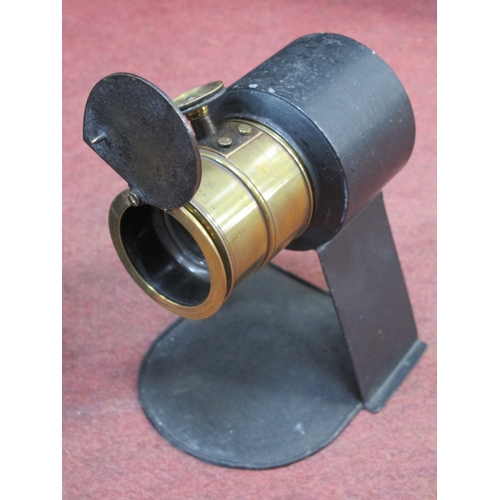 1018 - Magic Lantern Projector, with brass casing o each lens, in wooden carry box, one other disassembled ... 