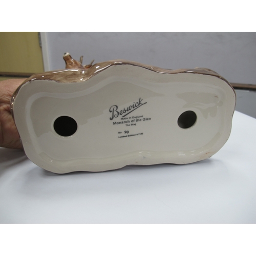 1176 - A Beswick Stag 'Monarch of the Glen', limited edition No 90/100, stamped 'Made in England', 38cm hig... 