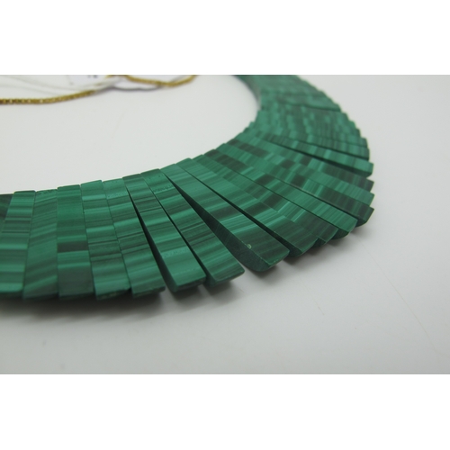 154 - A 1970's Malachite Fringe Style Necklace, on a 