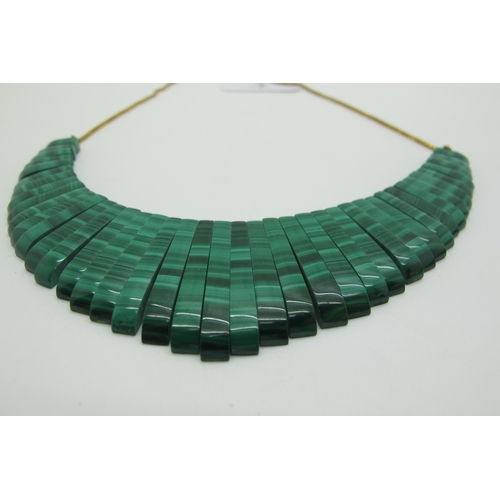 154 - A 1970's Malachite Fringe Style Necklace, on a 