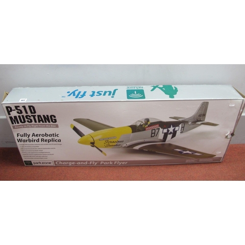 403 - A Parkzone RC P-51D Charge and Fly Park Flyer Model Aircraft, wingspan 39-5