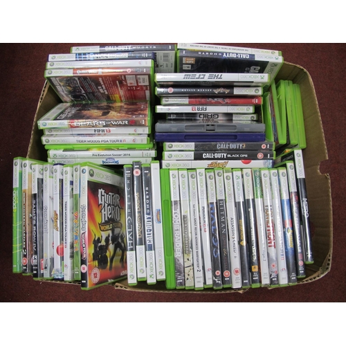 437 - Ninety Plus Microsoft XBox 360 Games, to include Call of Duty Ghosts, Halo Reach, Lego Batman, Guita... 