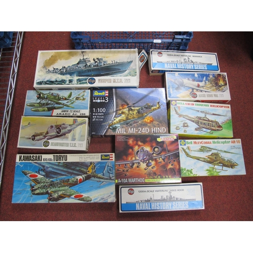 496 - Eleven Plastic Model Kits by Airfix, Revell, Roco, Dragon, All with a Military Theme, to include Rev... 