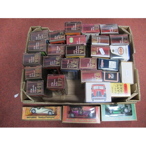 501 - Twenty Nine Diecast Model Vehicles, by Matchbox, Lledo, Corgi, to include Y-16 1928 Mercedes SS Coup... 