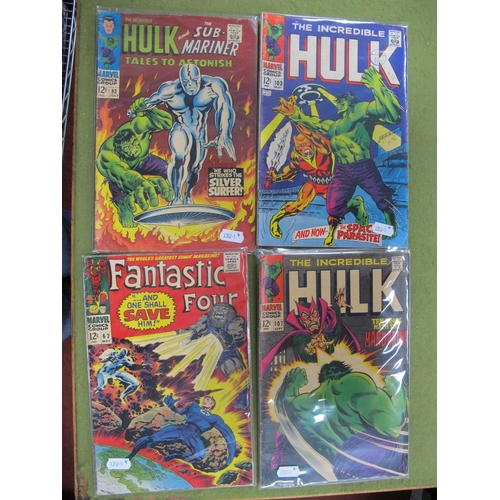 517 - Four Marvel Comics, comprising The Incredible Hulk #107, Fantastic Four #62, Incredible Hulk 103 and... 