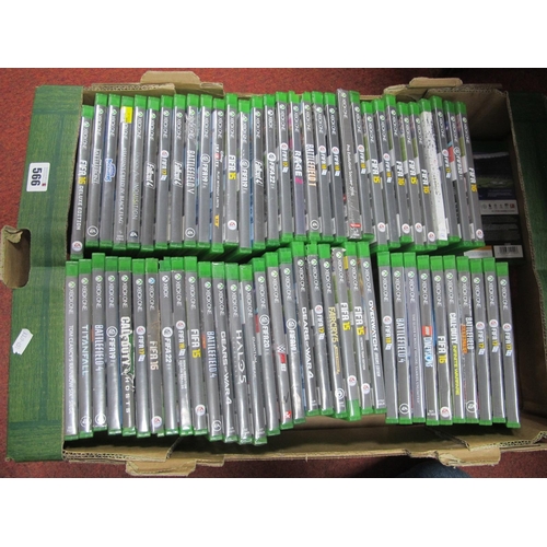 566 - Sixty Plus Microsoft XBox One Games, to include FIFA 17, Sunset Overdrive, PES 2016 (sealed), Fall O... 