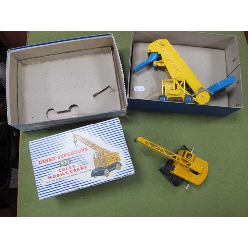 700 - Two Boxed Dinky Toys Diecast Models, comprising of No. 971 Coles Mobile Crane, yellow and black, ope... 