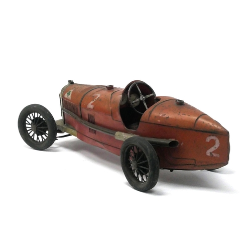 727 - A Pre War Alfa Romeo P2 Tinplate Clockwork Model Racing Car by CIJ (France), Compagnie Industrielle ... 