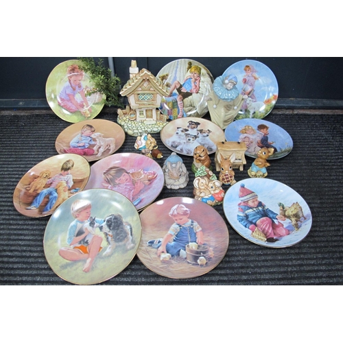 1001 - Nao Figure of a Clown, Pendelfin figures, collectors plates - childhood etc:- One Tray