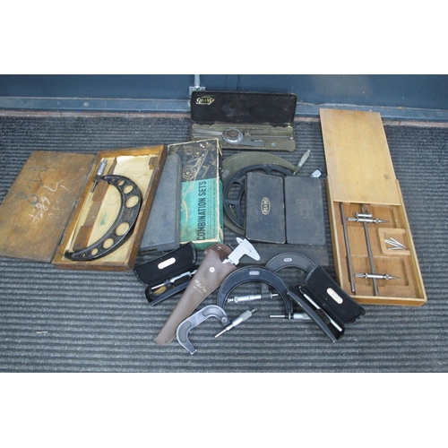 1047 - Moore & Wright, Starrett, Lufki, Shardlow, Mitutoyo micrometres, combination set measuring tools:- O... 