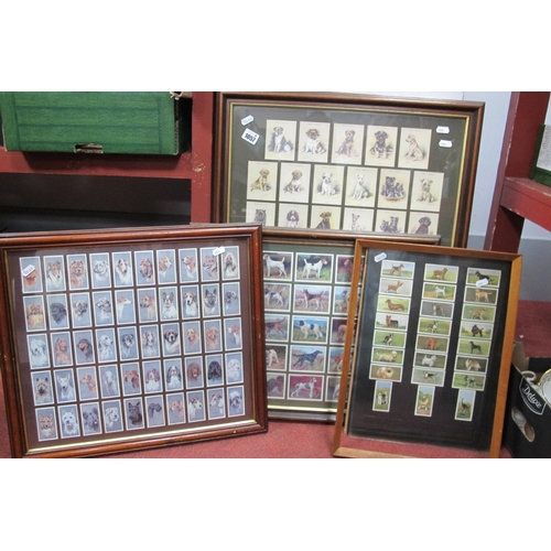 1057 - Two Framed Wills Cigarette Cards of Dogs, together with two other framed cigarette cards of dogs. (4... 