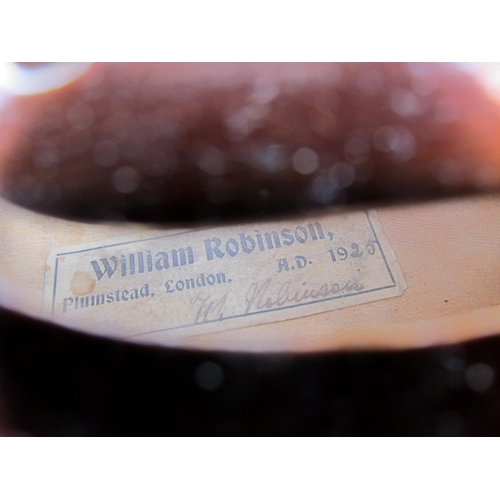 1325 - A Fine English Viola, made by William Robinson, Plumstead London, in 1925, signed internally to the ... 