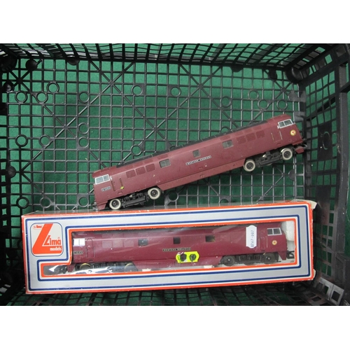 128 - Two 'OO' Gauge/4mm Class 52 Co-Co Diesel Locomotives, BR maroon u/t, a Lima 'Western Monarch' R/No D... 